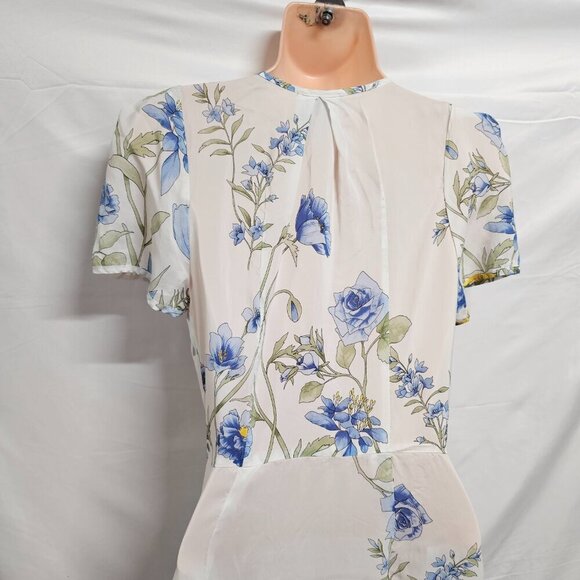 Alice McCall Floral Midi Dress Women Size 6 White Side Zip - Picture 9 of 15